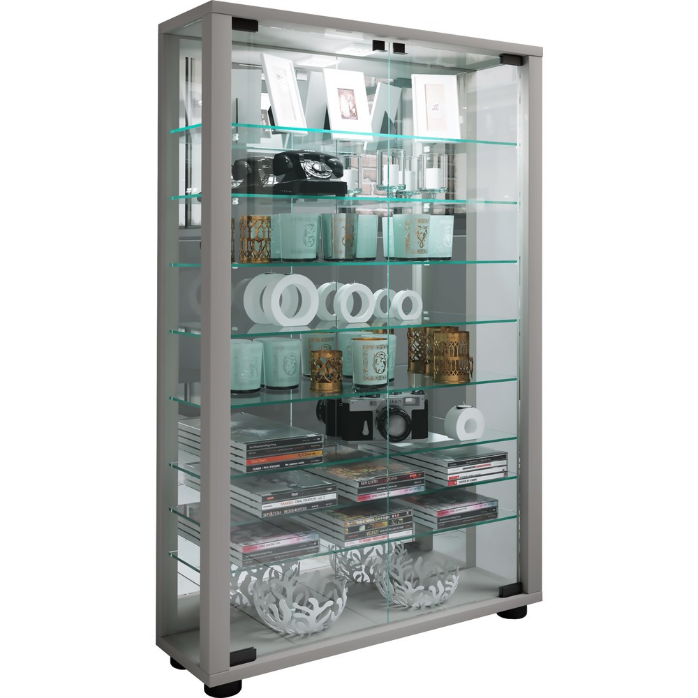 Numéro de l'image du produit 5: Vitrine Lumo Mini avec miroir, éclairage à LED inclus, couleur argent