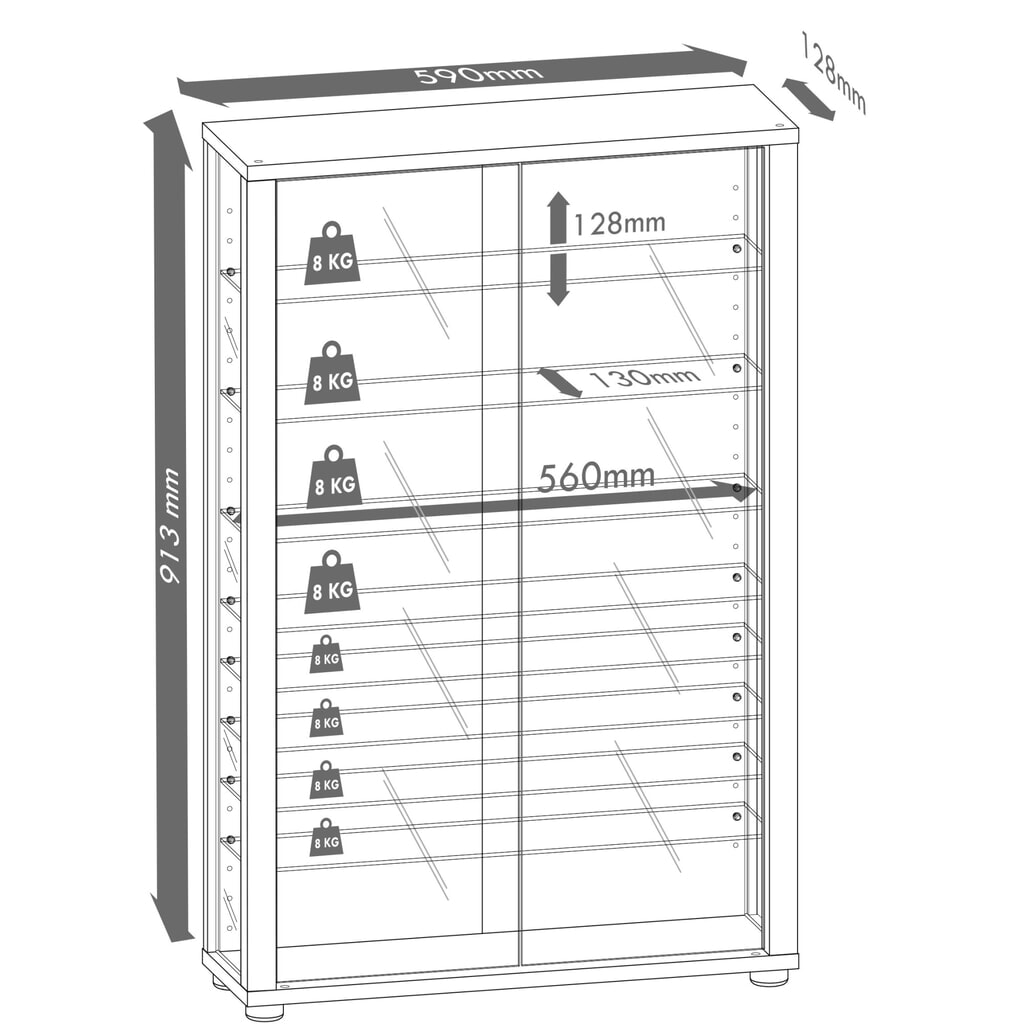 Vitrine à poser VCM Lumo Mini, avec éclairage LED, hêtre N° de l'image du produit 2 : Vitrine à poser VCM Lumo Mini, avec éclairage LED, hêtre