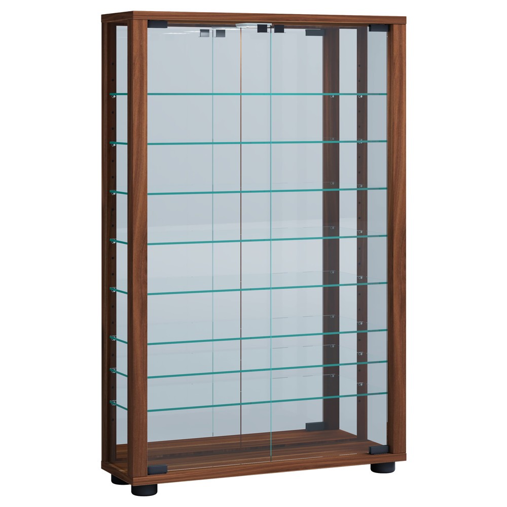 Numéro de l'image du produit 1: Vitrine Lumo Mini avec miroir, éclairage à LED inclus, cœur de noyer