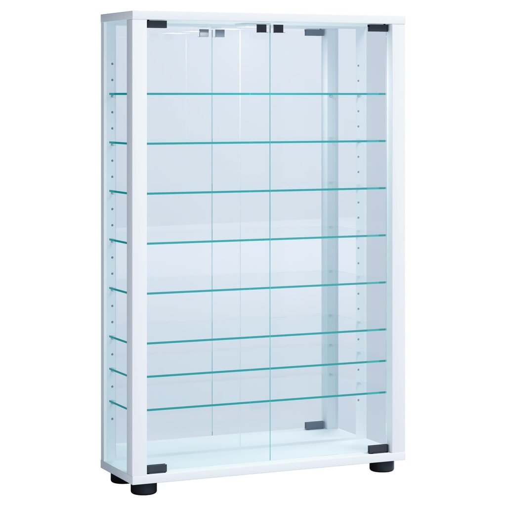 Illustration du produit: Vitrine à poser VCM Lumo Mini avec Miroir, éclairage LED inclus, blanc