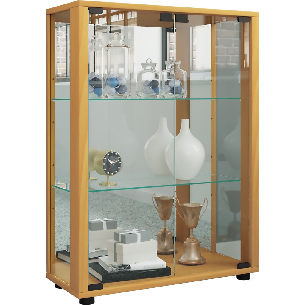 N° de l'image du produit 1 : Vitrine à poser VCM Sintalo avec Miroir, hêtre