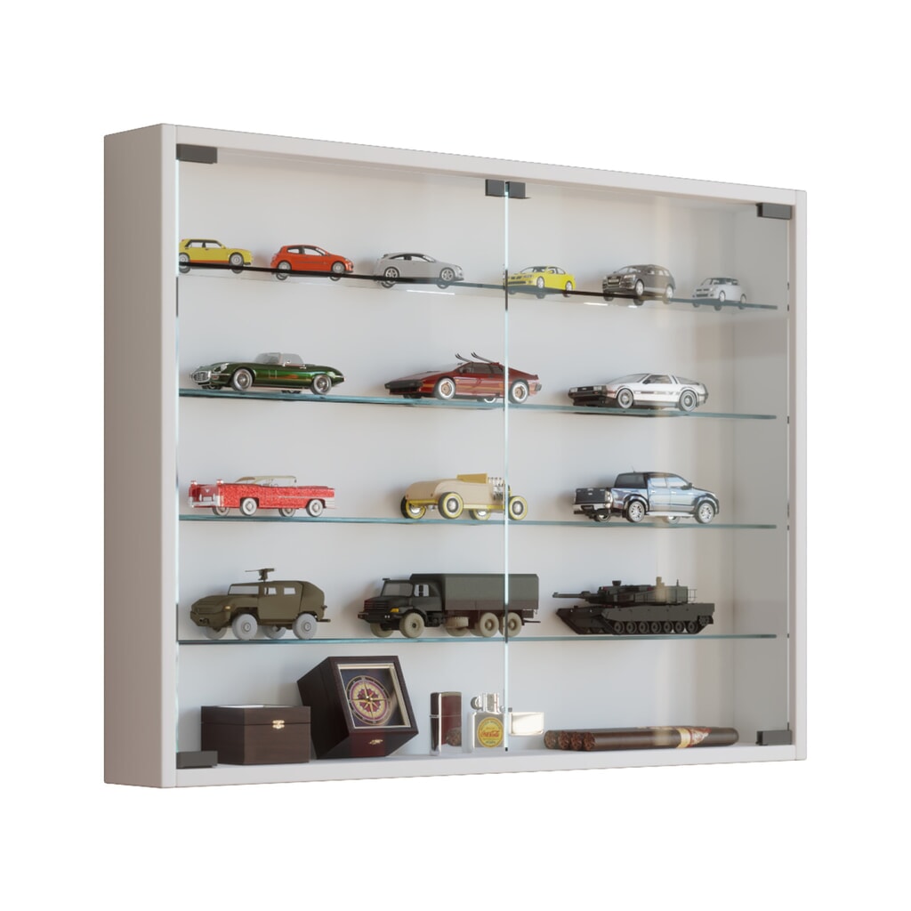 Vitrine murale VCM Mandosa L, blanche N° de l'image du produit 1 : Vitrine murale VCM Mandosa L, blanche