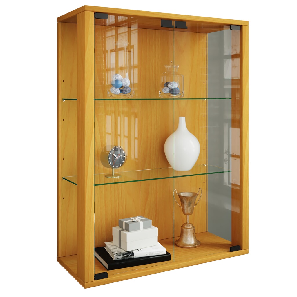 Vitrine murale VCM Udina, hêtre N° de l'image du produit 1 : Vitrine murale VCM Udina, hêtre
