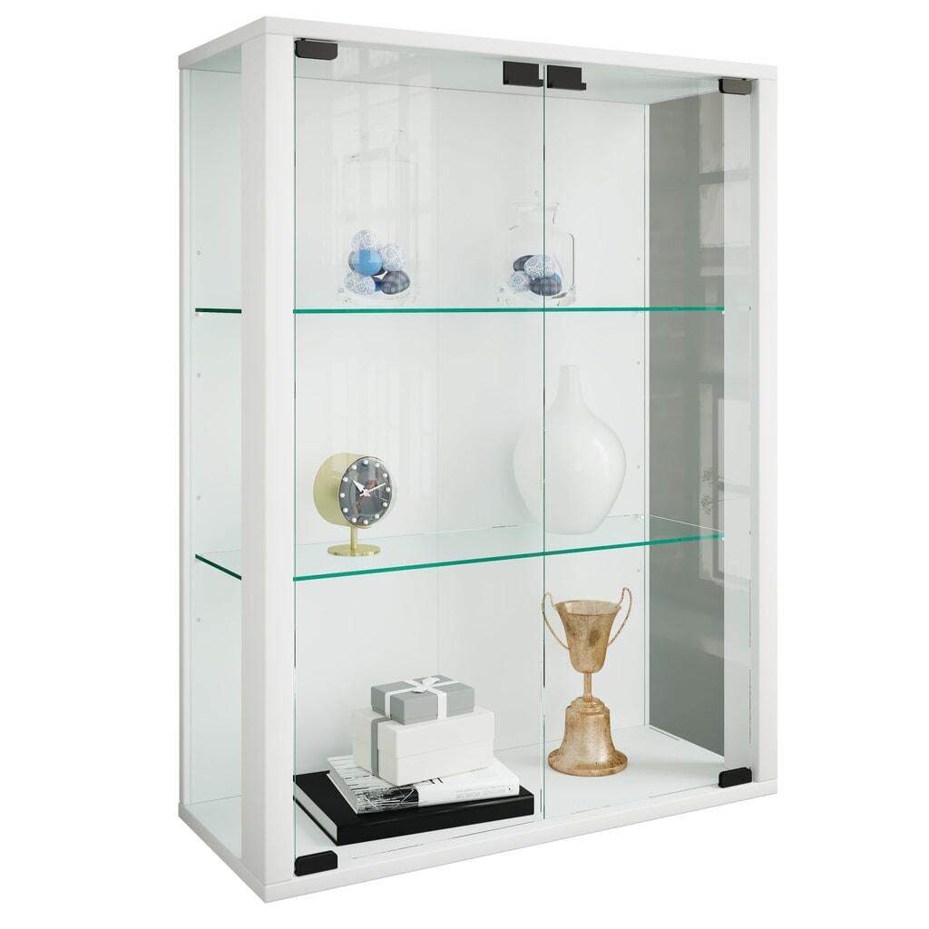 Vitrine murale VCM Udina, avec éclairage LED, blanche N° de l'image du produit 1 : Vitrine murale VCM Udina, avec éclairage LED, blanche