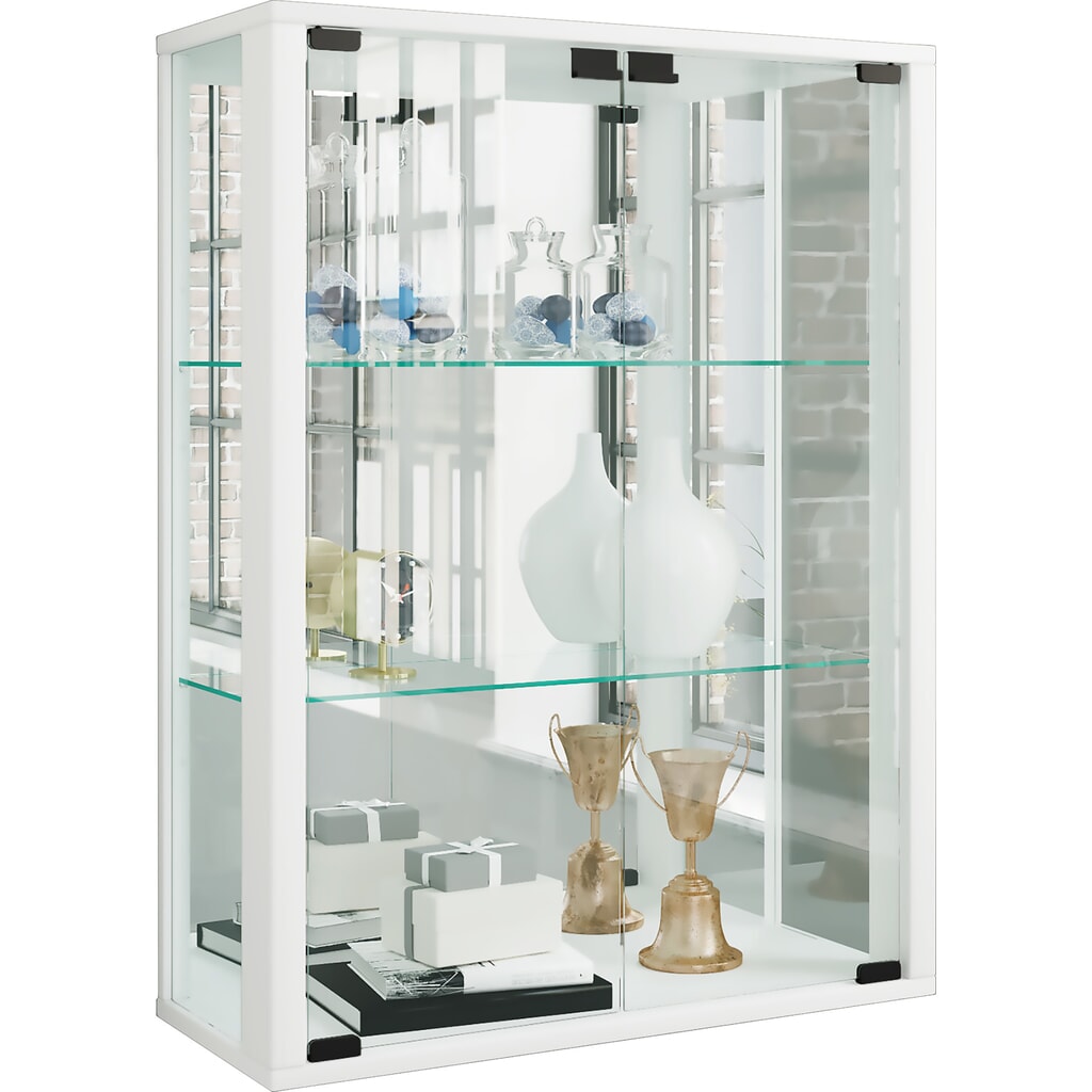 N° de l'image du produit 1 : Vitrine murale VCM Udina avec miroir, blanche