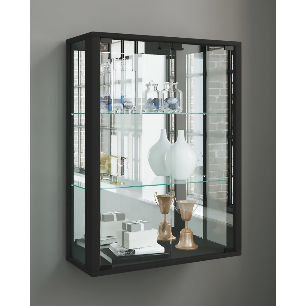 N° de l'image du produit 3 : Vitrine murale Udina avec miroir, noir