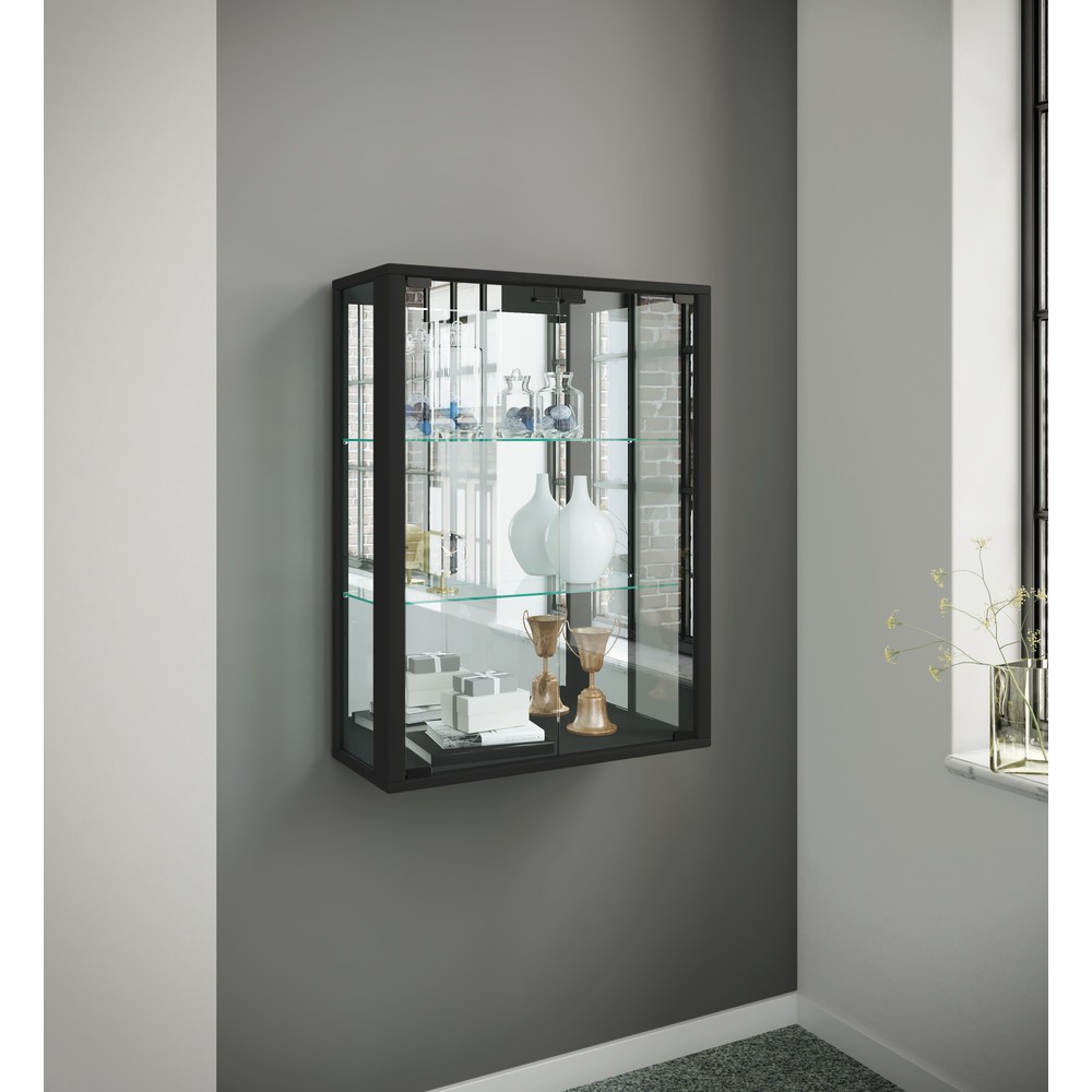 N° de l'image du produit 4 : Vitrine murale Udina avec miroir, noir