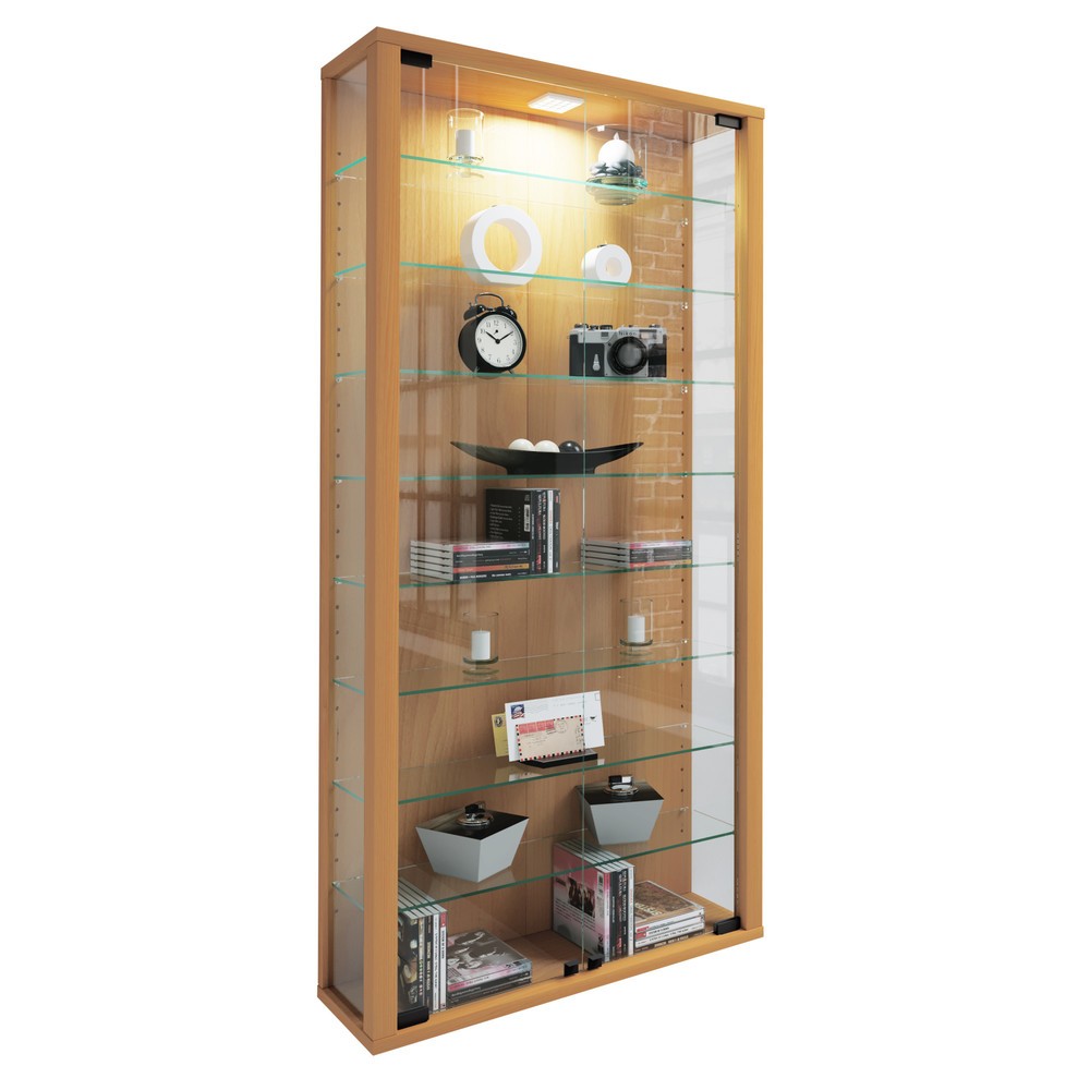 Numéro de l'image du produit 1: Vitrine murale Vitrosa Maxi, éclairage à LED inclus, hêtre