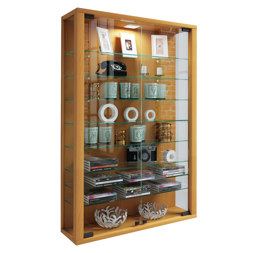 Vitrine murale VCM Vitrosa Mini, hêtre N° de l'image du produit 1 : Vitrine murale VCM Vitrosa Mini, hêtre