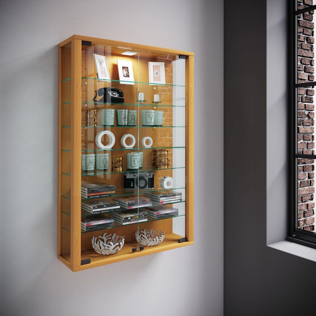 Vitrine murale VCM Vitrosa Mini, hêtre N° de l'image du produit 3 : Vitrine murale VCM Vitrosa Mini, hêtre
