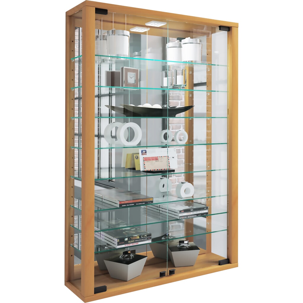 N° de l'image du produit 5 : Vitrine murale VCM Vitrosa Mini avec miroir, hêtre