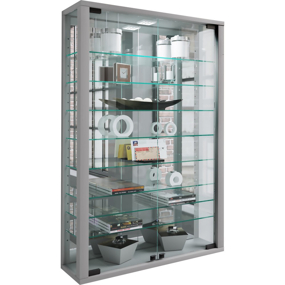 Numéro de l'image du produit 5: Vitrine murale Vitrosa Mini avec miroir, éclairage à LED inclus, couleur argent