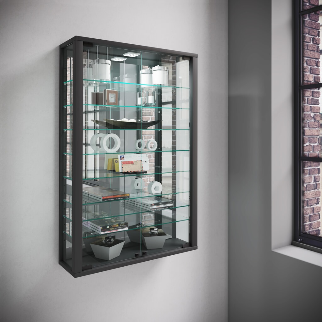 N° de l'image du produit 4 : Vitrine murale VCM Vitrosa Mini avec miroir, noire
