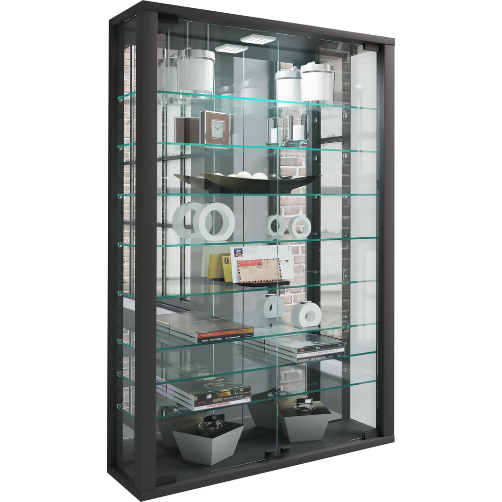 Vitrine murale VCM Vitrosa Mini avec miroir, noire N° de l'image du produit 5 : Vitrine murale VCM Vitrosa Mini avec miroir, noire