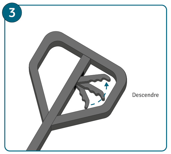 Instructions pour purger son transpalette, étape 3: descendre