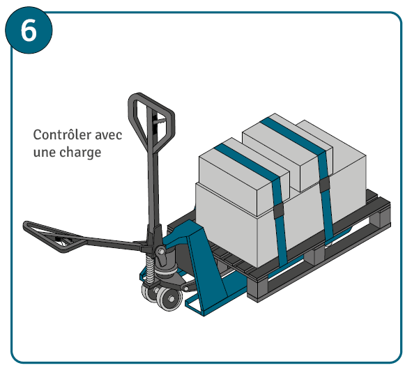 Instructions pour purger son transpalette, étape 6: contrôler avec une charge