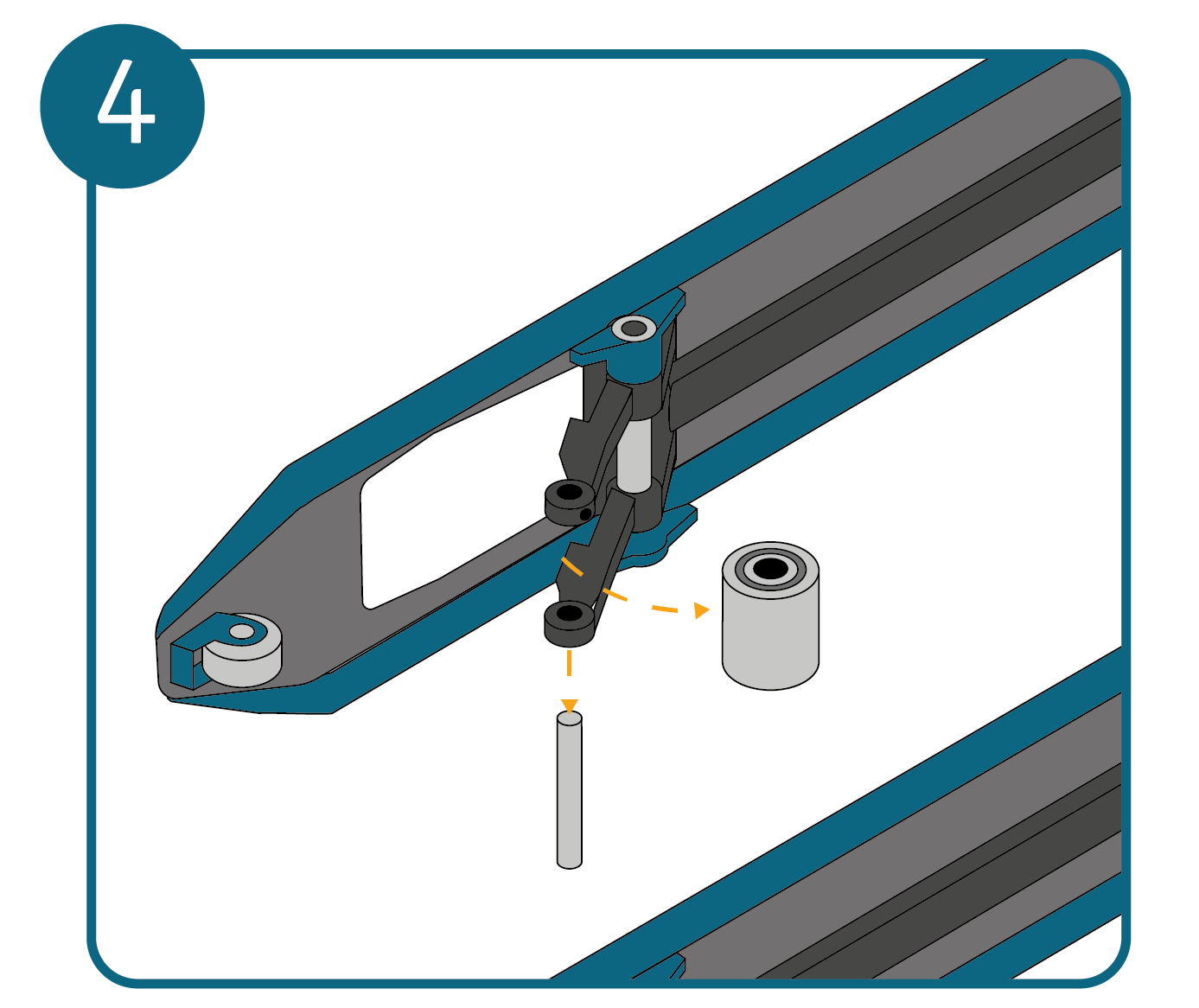 Enlevez le galet du transpalette