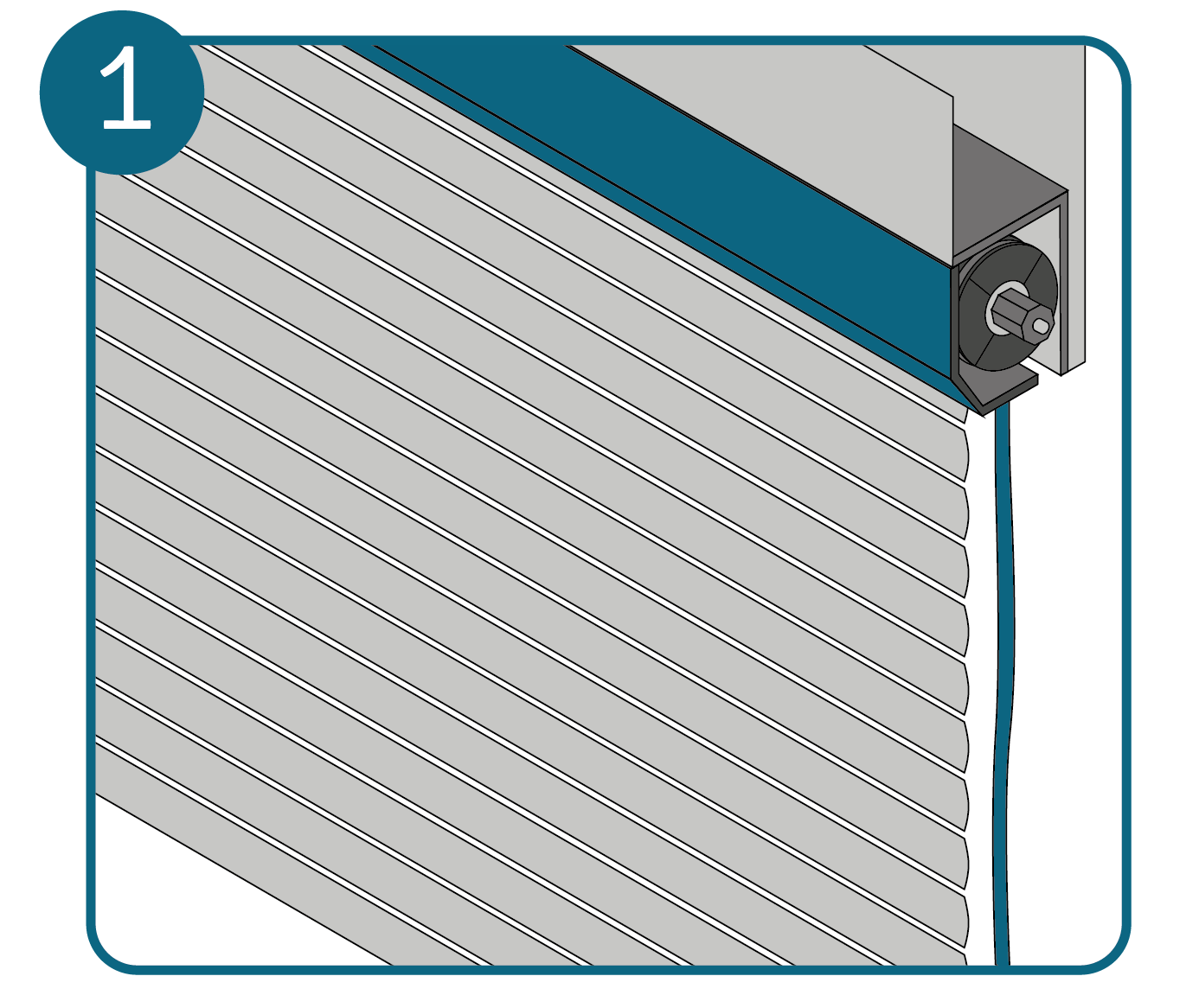 Installer un moteur de volet roulant, étape 1 : abaisser le volet roulant.