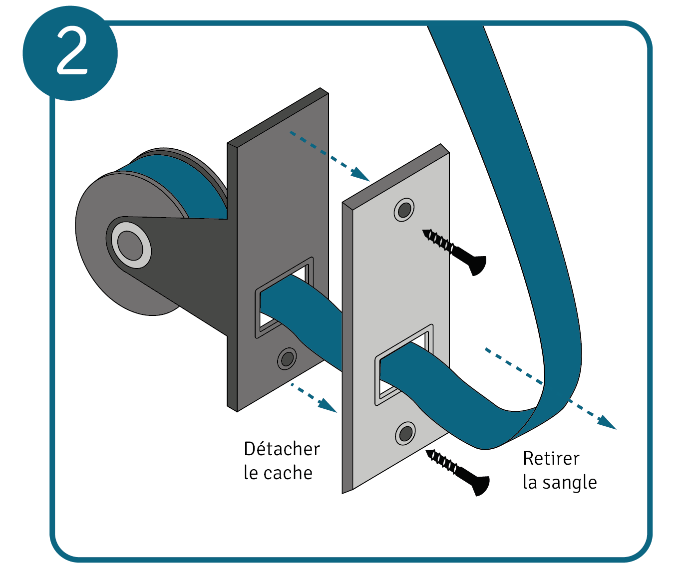 Installer un moteur de volet roulant, étape 2 : retirer le tambour d’enroulement.