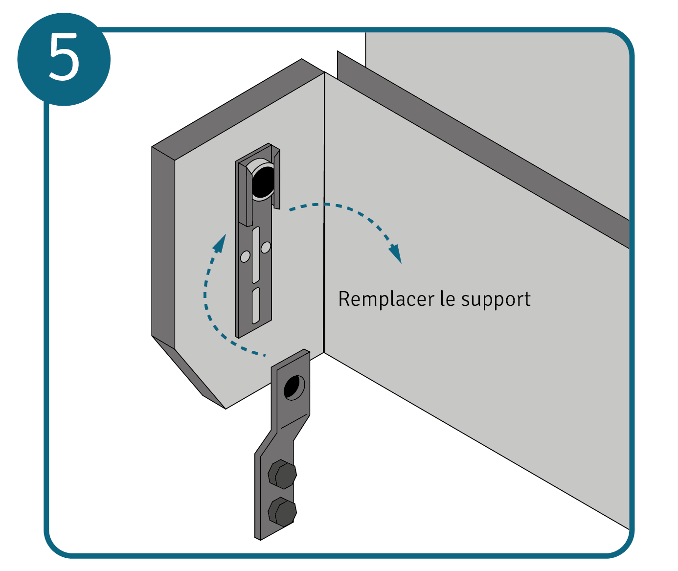 Installer un moteur de volet roulant, étape 5 : remplacer le support.