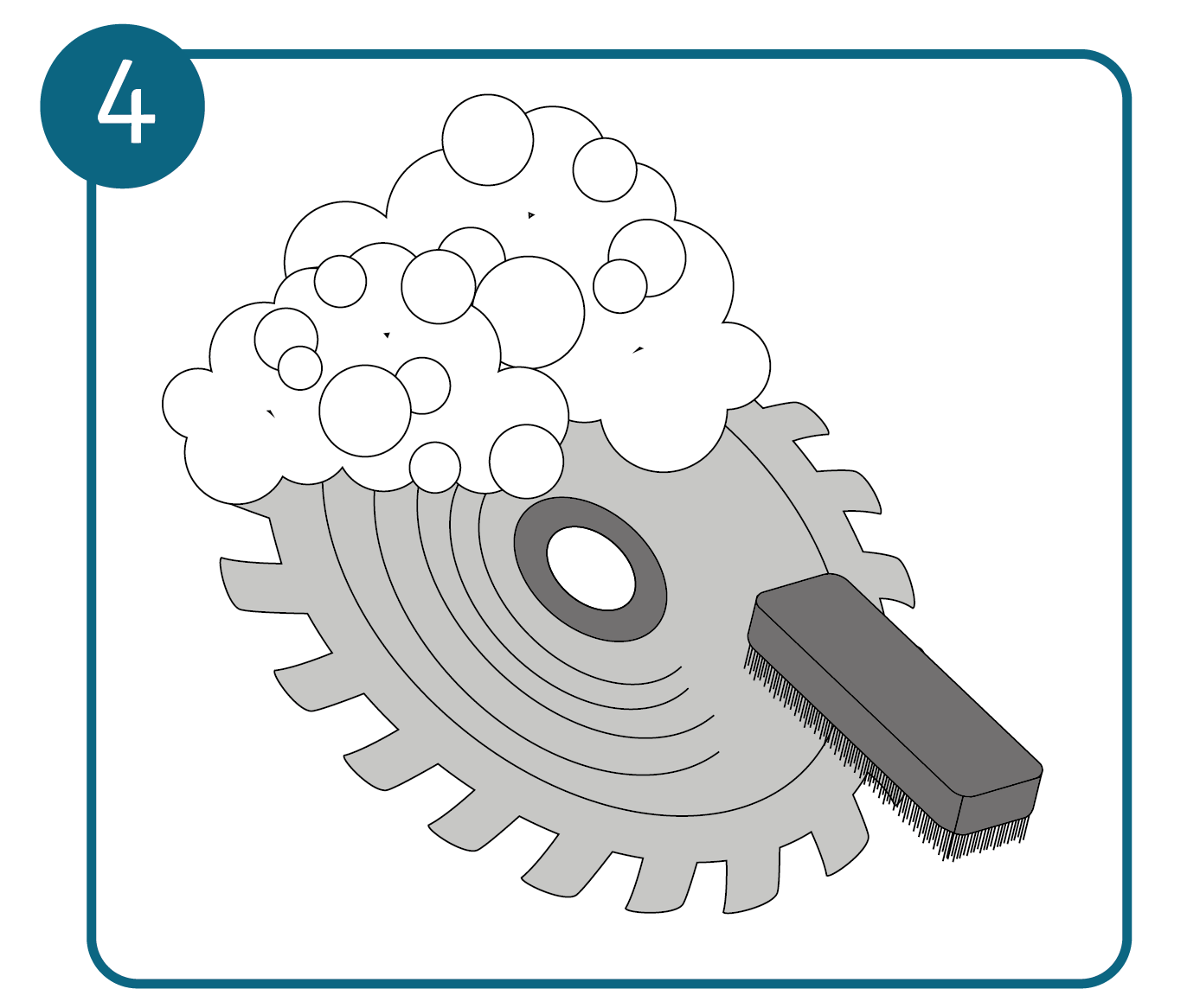 Nettoyage lame de scie circulaire, étape 4 : éliminer les impuretés