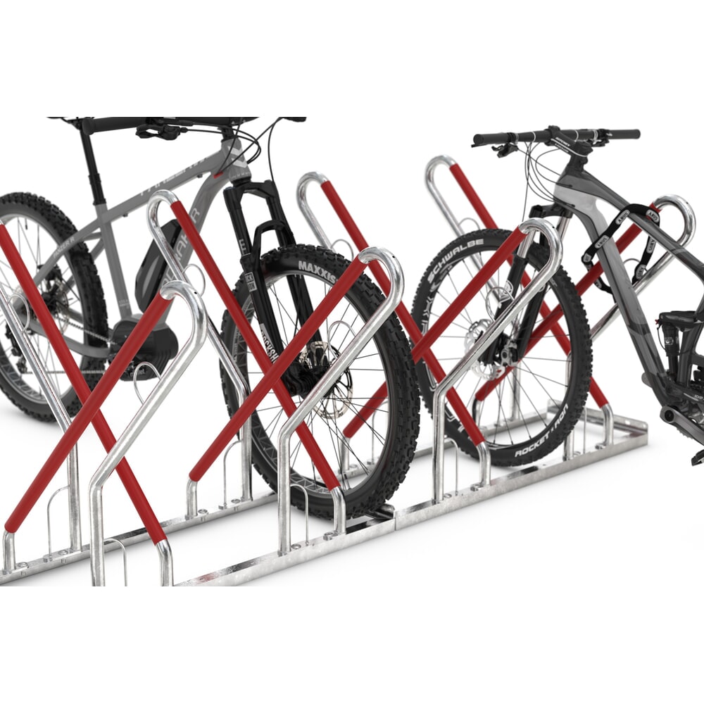 Numéro de l'image du produit 4: Parc à vélos wsm® 0500 XBF, à cheviller, galvanisé à chaud, bilatéral, 12 places, écart entre les roues 540 mm