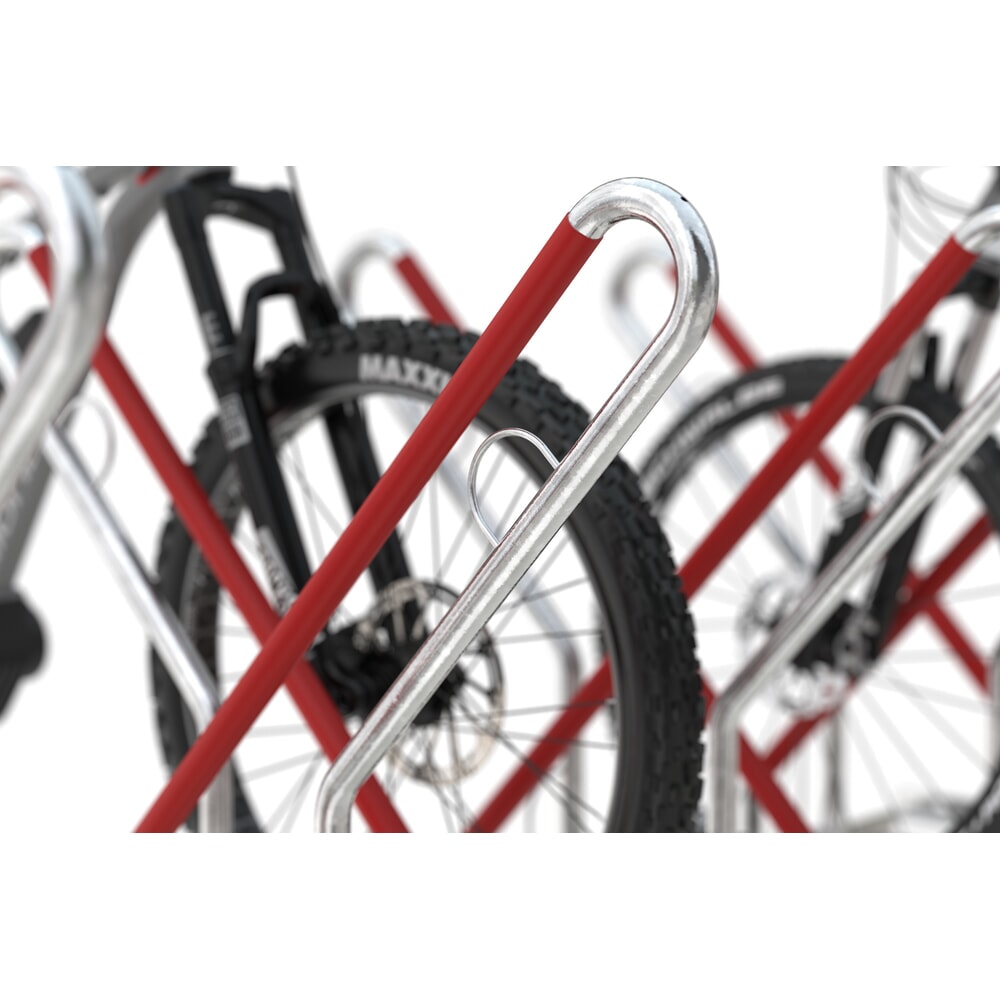 Numéro de l'image du produit 5: Parc à vélos wsm® 0500 XBF, à cheviller, galvanisé à chaud, bilatéral, 12 places, écart entre les roues 540 mm
