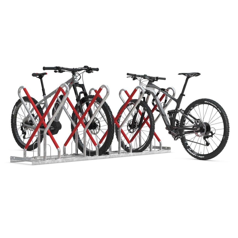 Numéro de l'image du produit 9: Parc à vélos wsm® 0500 XBF, à cheviller, galvanisé à chaud, bilatéral, 12 places, écart entre les roues 540 mm