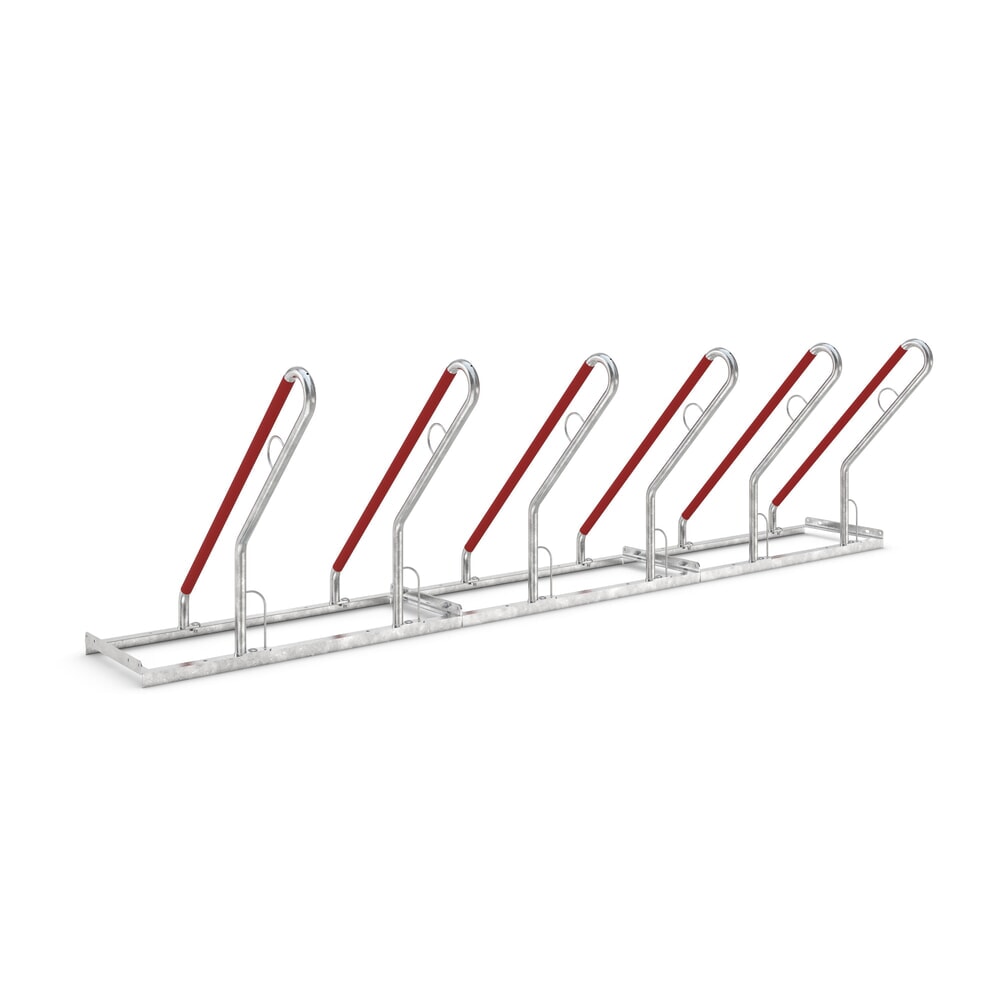 Numéro de l'image du produit 1: Parc à vélos wsm® 0500 XBF, à cheviller, galvanisé à chaud, unilatéral, 6 places, écart entre les roues 500 mm