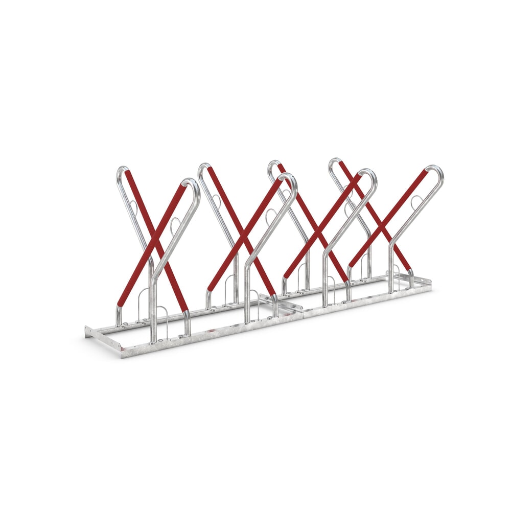 Numéro de l'image du produit 1: Parc à vélos wsm® 0500 XBF, à cheviller, galvanisé à chaud, bilatéral, 8 places, écart entre les roues 540 mm