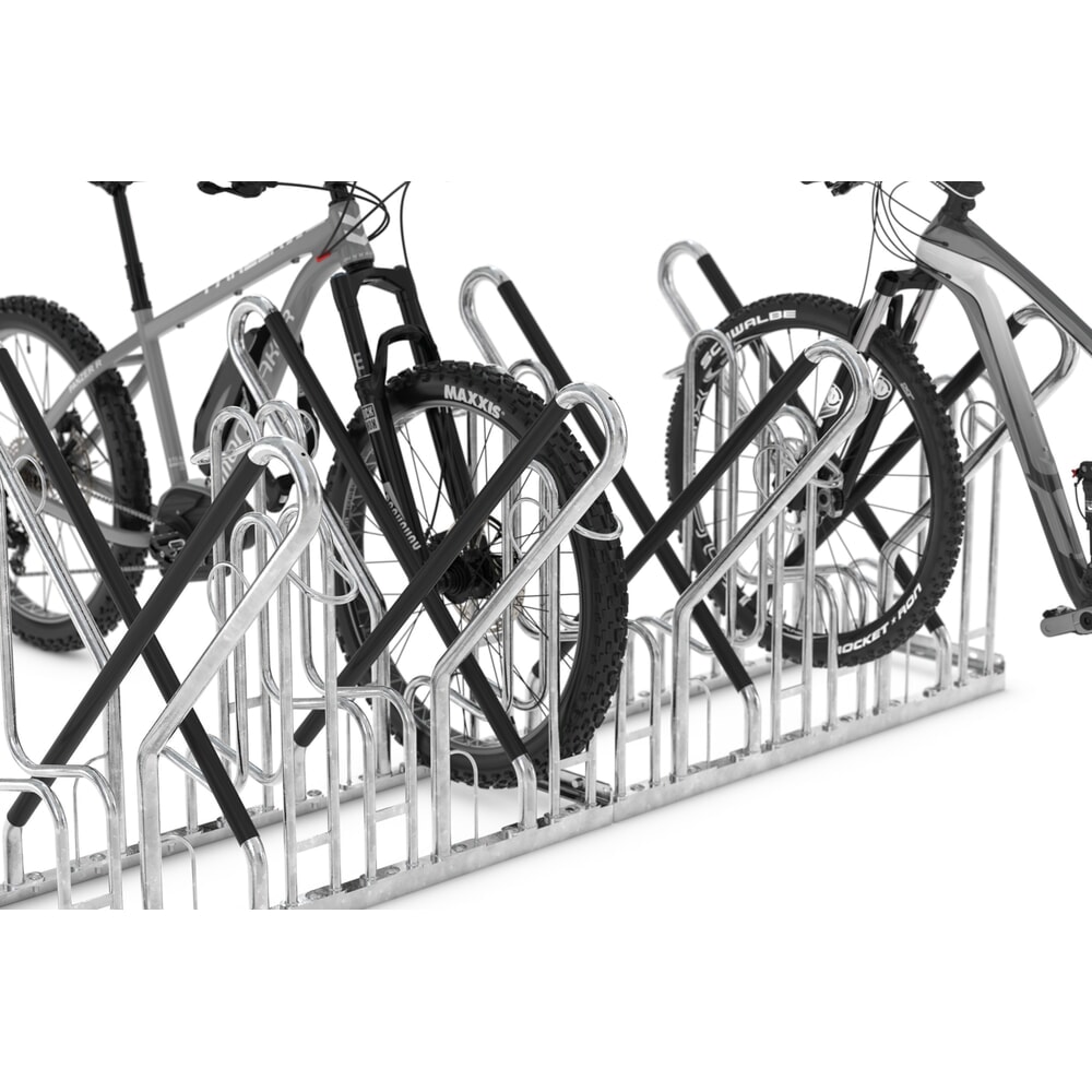 Numéro de l'image du produit 3: Parc à vélos wsm® 4700 XBF, implantation libre, galvanisé à chaud, bilatéral, 12 places, écart entre les roues 540 mm