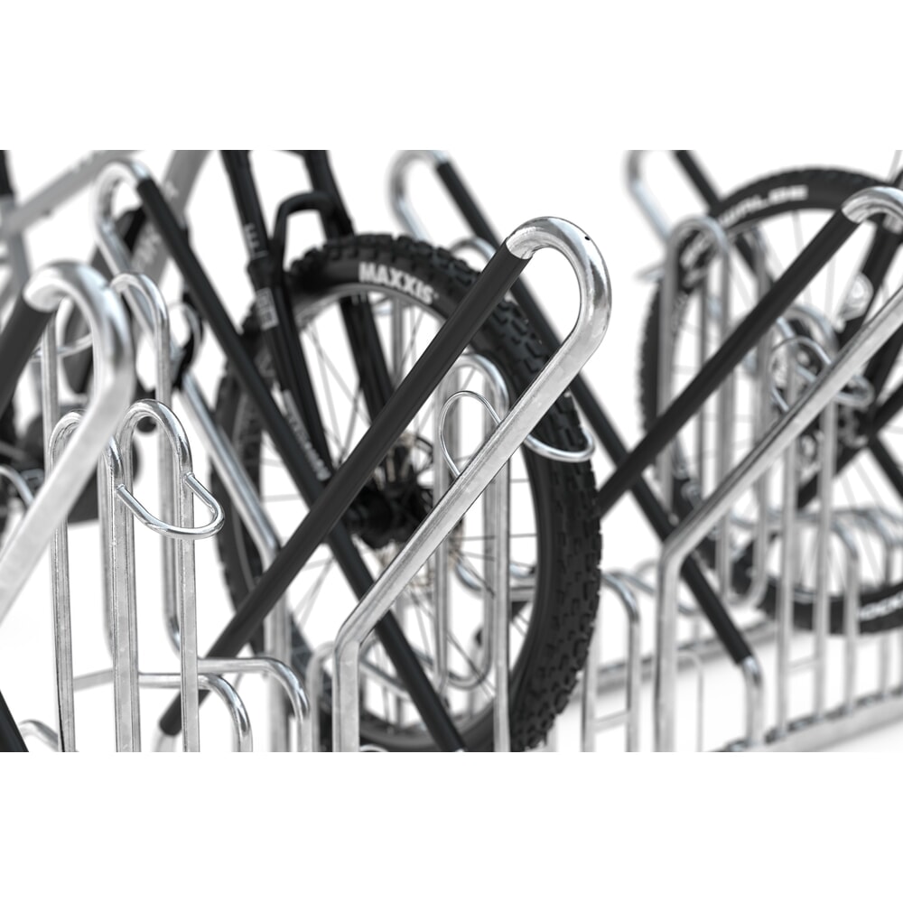 Numéro de l'image du produit 4: Parc à vélos wsm® 4700 XBF, implantation libre, galvanisé à chaud, bilatéral, 12 places, écart entre les roues 540 mm
