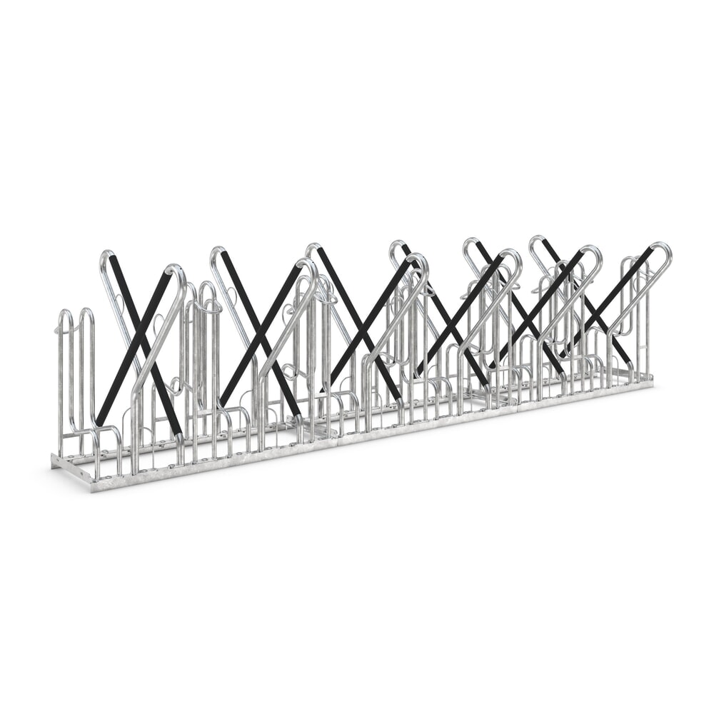Numéro de l'image du produit 1: Parc à vélos wsm® 4700 XBF, implantation libre, galvanisé à chaud, bilatéral, 12 places, écart entre les roues 540 mm