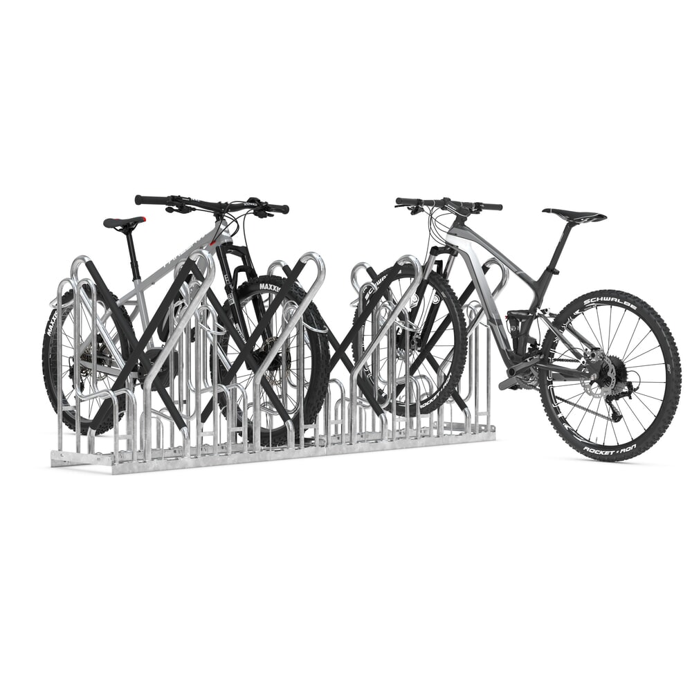 Numéro de l'image du produit 8: Parc à vélos wsm® 4700 XBF, implantation libre, galvanisé à chaud, bilatéral, 12 places, écart entre les roues 540 mm