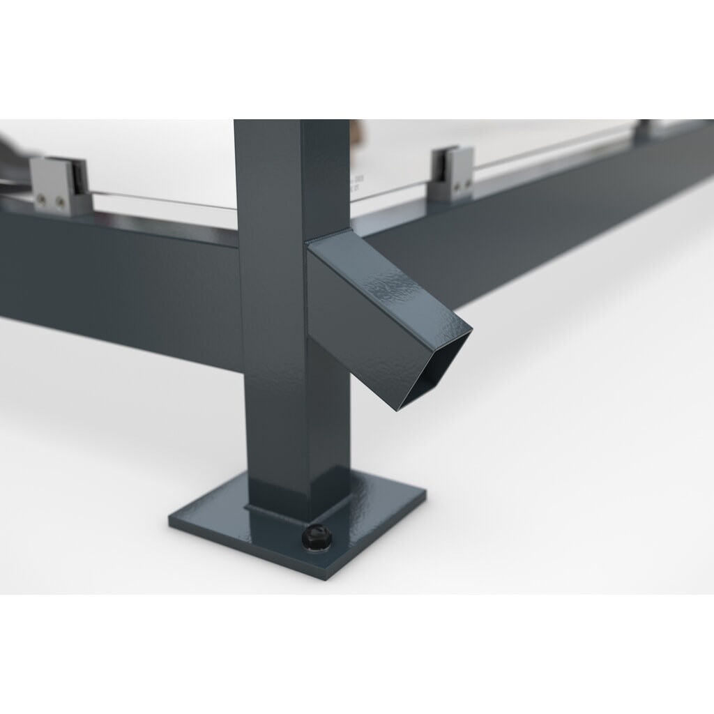 Abri fumeurs wsm® KÖLN ALPINE, livré monté, charge de neige max. 5,6 kN/m², 7 éléments, sans pavage, blanc-gris N° de l'image du produit 4 : Abri fumeurs wsm® KÖLN ALPINE, livré monté, charge de neige max. 5,6 kN/m², 7 éléments, sans pavage, blanc-gris