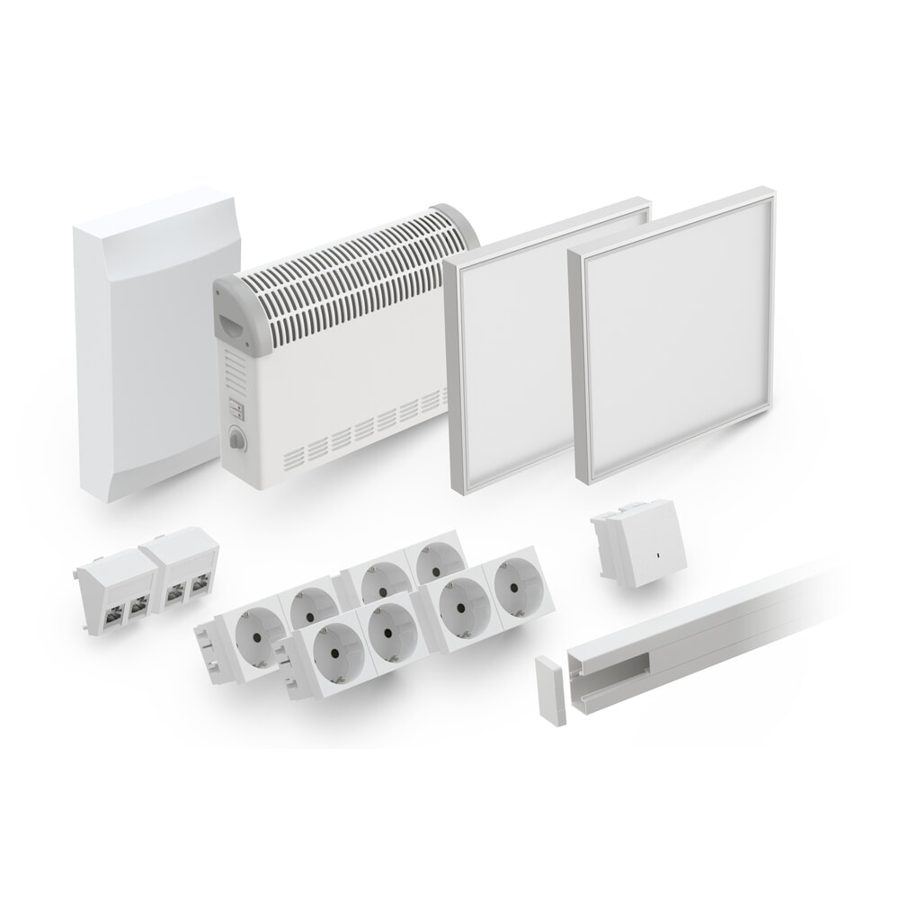 Numéro de l'image du produit 7: Système d'aménagement wsm® MULTIROOM pour l'intérieur, surface au sol 10,40 m², avec pack électricité OfficePlus