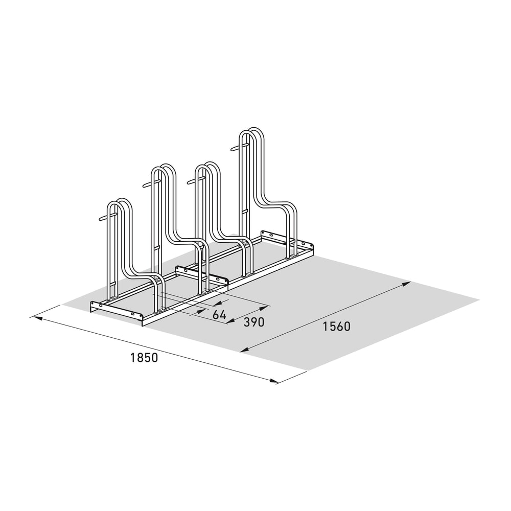 N° de l'image du produit 7 : Range-vélo wsm® 4000 BR, unilatéral, galvanisé à chaud, écart entre les roues 390 mm, 4 places