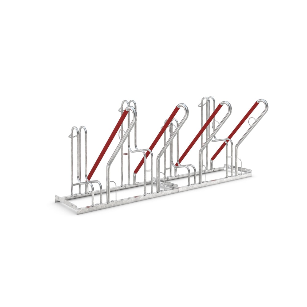 Numéro de l'image du produit 1: Range-vélo wsm® 4500 XBF avec arceau d'appui, galvanisé à chaud, unilatéral, 4 places, écart entre les roues 500 mm