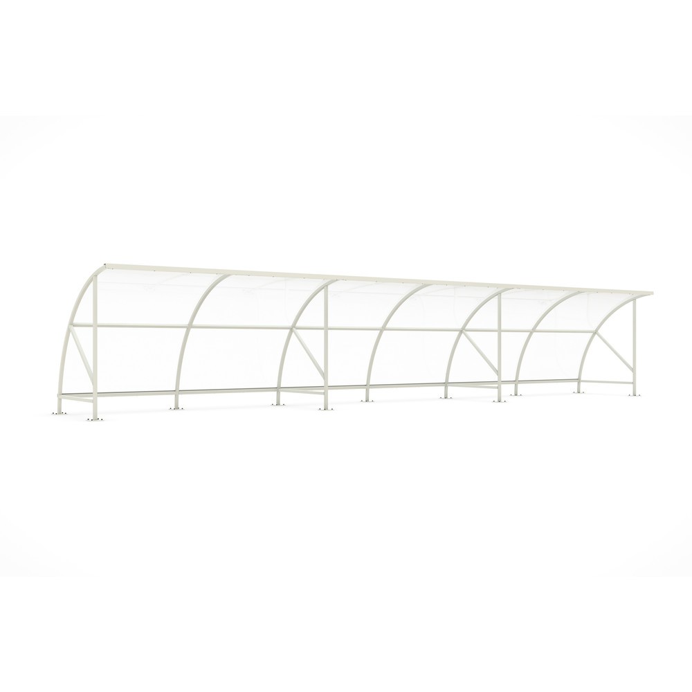 Numéro de l'image du produit 1: Abri wsm® BAMBERG en arc de cercle, largeur 12 350 mm, gris-blanc