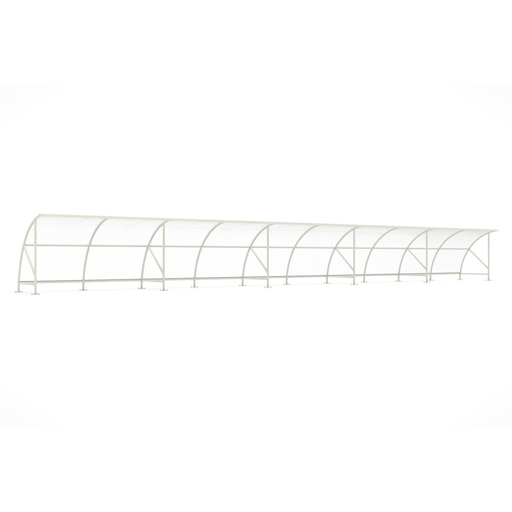Numéro de l'image du produit 1: Abri wsm® BAMBERG en arc de cercle, largeur 20 550 mm, gris-blanc