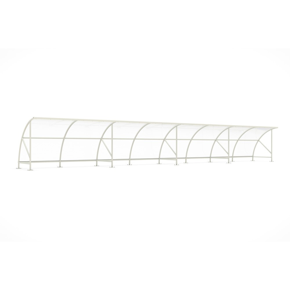 Numéro de l'image du produit 1: Abri wsm® BAMBERG en arc de cercle, largeur 16 450 mm, gris-blanc