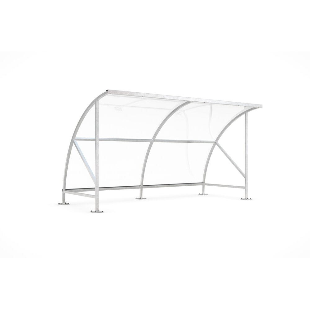 Numéro de l'image du produit 1: Abri wsm® BAMBERG en arc de cercle, largeur 4 130 mm, galvanisé à chaud
