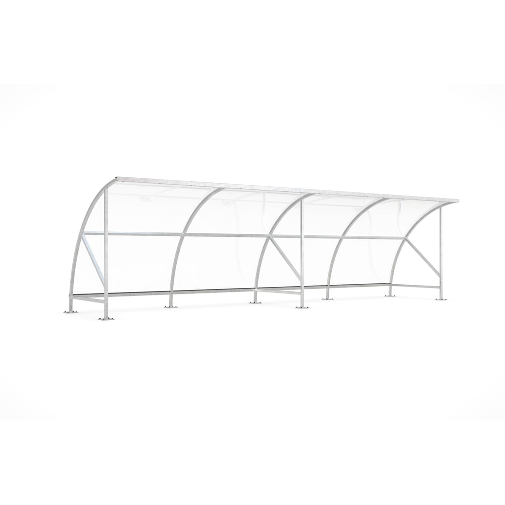 Numéro de l'image du produit 1: Abri wsm® BAMBERG en arc de cercle, largeur 8 250 mm, galvanisé à chaud