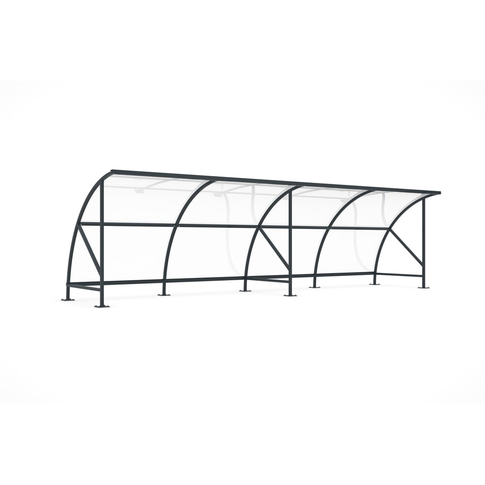 Numéro de l'image du produit 1: Abri wsm® BAMBERG en arc de cercle, largeur 8 250 mm, gris anthracite
