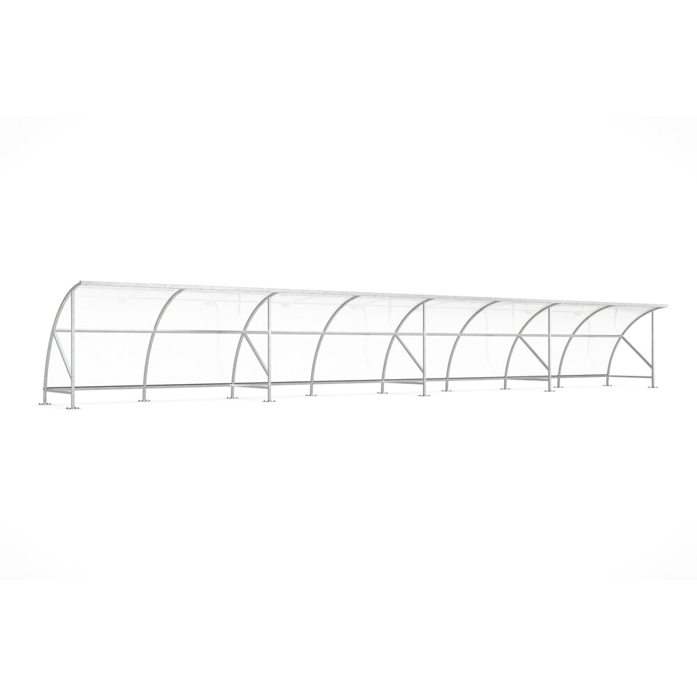 Numéro de l'image du produit 1: Abri wsm® BAMBERG en arc de cercle, largeur 16 450 mm, galvanisé à chaud