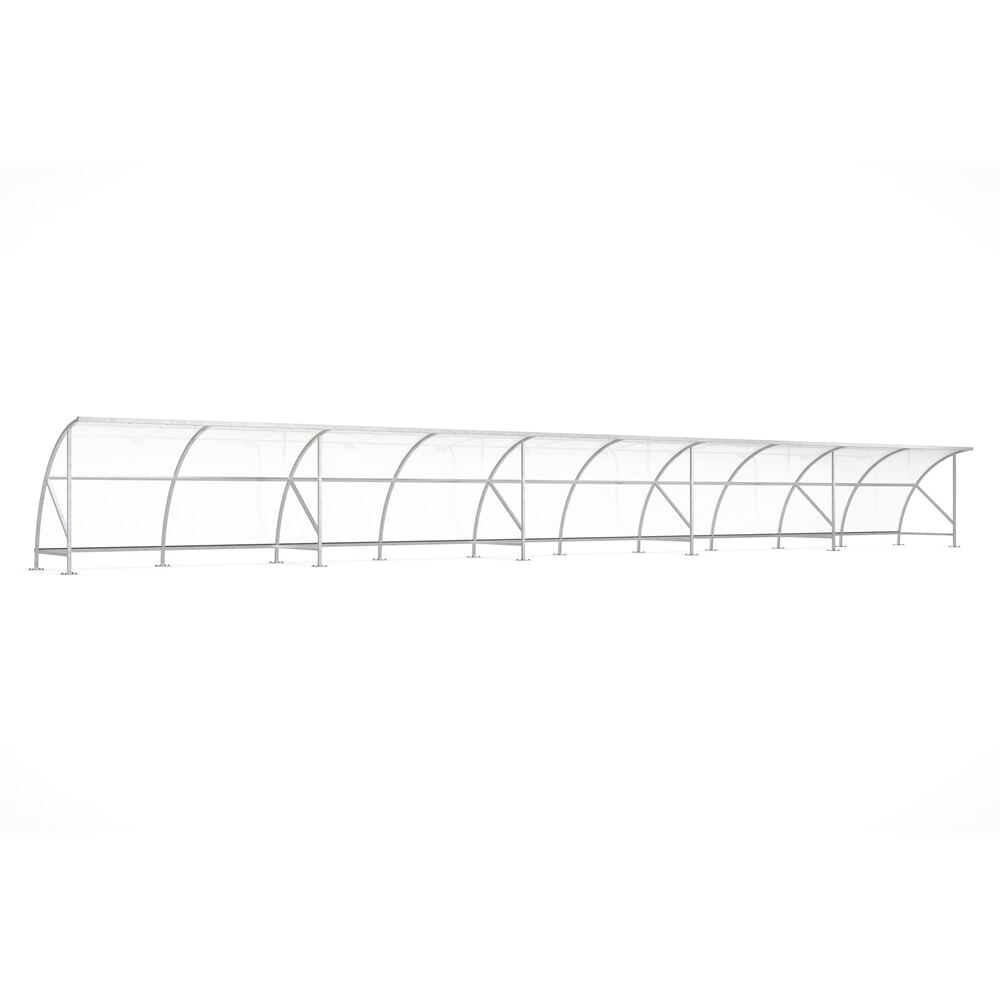 Numéro de l'image du produit 1: Abri wsm® BAMBERG en arc de cercle, largeur 20 550 mm, galvanisé à chaud