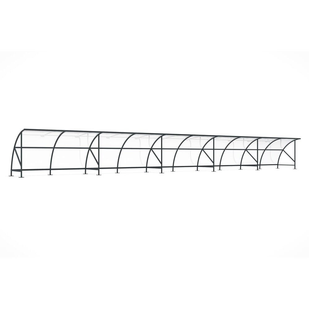 Numéro de l'image du produit 1: Abri wsm® BAMBERG en arc de cercle, largeur 20 550 mm, gris anthracite