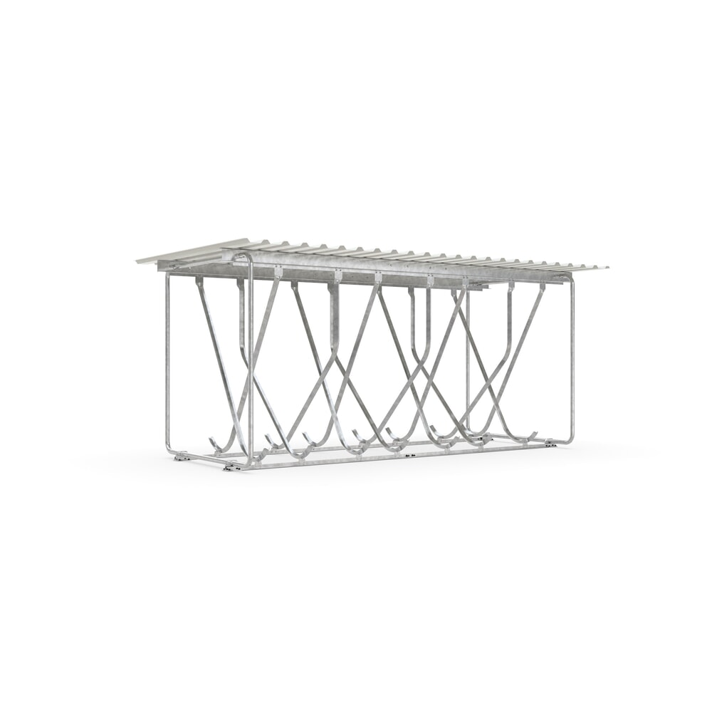Numéro de l'image du produit 1: Abri wsm® SIEGEN, avec supports de stationnement inclinés, galvanisé à chaud, bilatéral, 14 places
